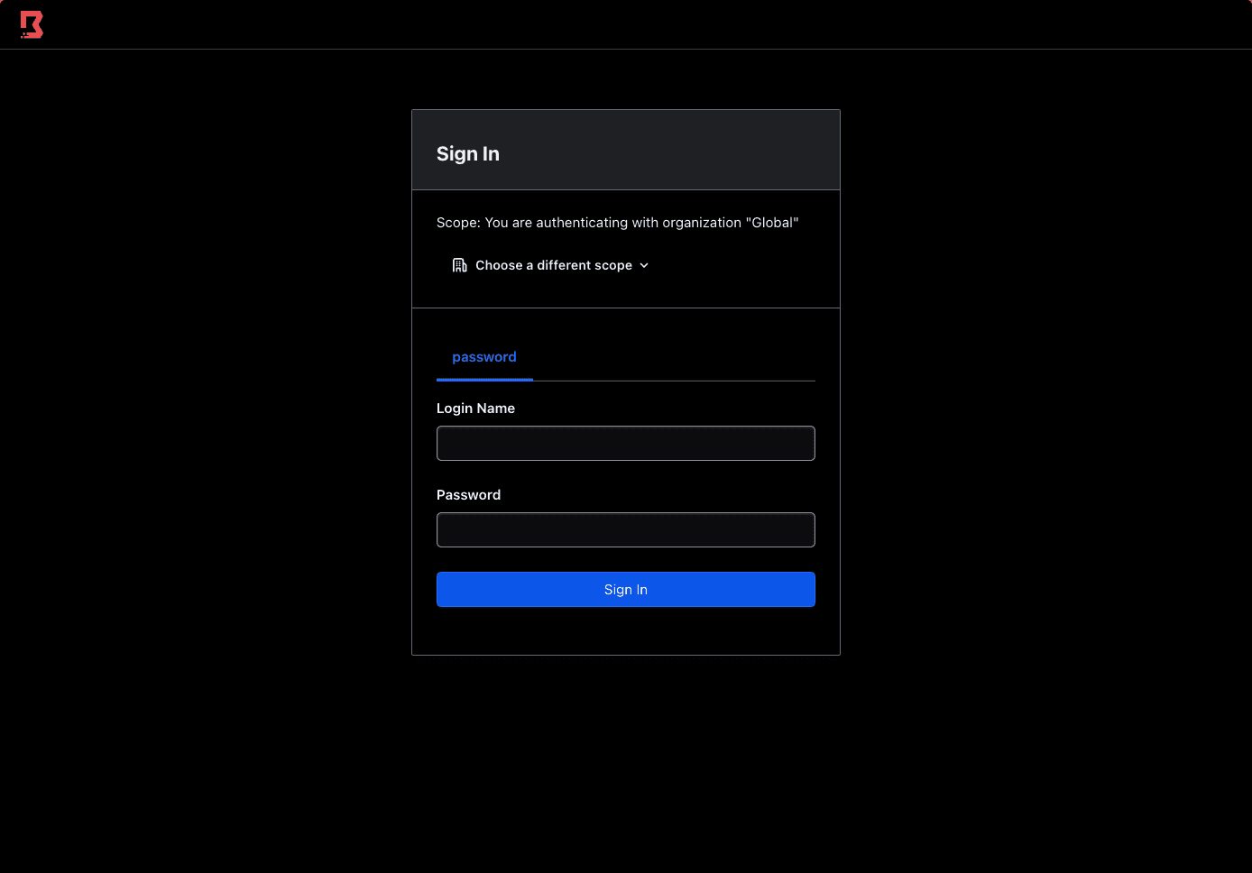 Admin Console Login